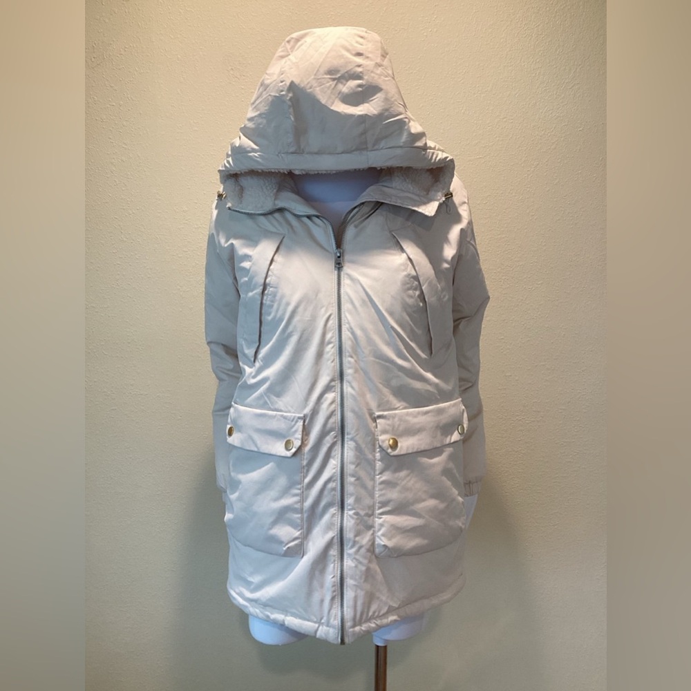 Small Jeep Brand pale pink plush Sherpa lined winter coat